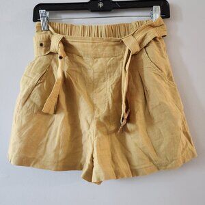 Golden Linen Paperbag Shorts | Day Court | Size S